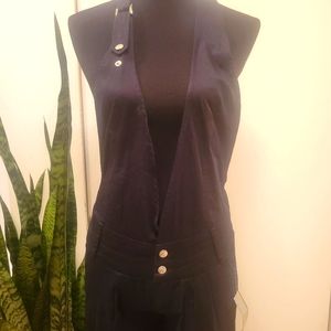 Black halter top overalls straight leg sz 9/10